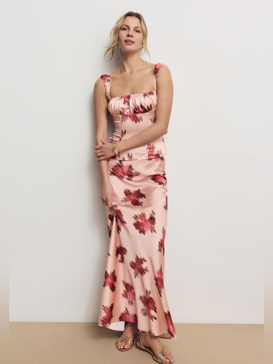 WeWoreWhat Dresses & Skirts - WeWoreWhat Pink Floral Satin Maxi Dress